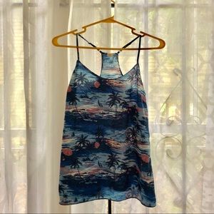 J. Crew Tropical Print Racerback Tank 58920 Sz 00